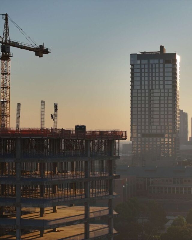 Arch Aerial Houston Construction Skyline
